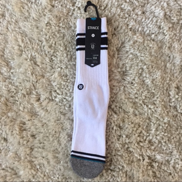 Stance Uncommon Solids White Crew Socks L 556 - Picture 2 of 5